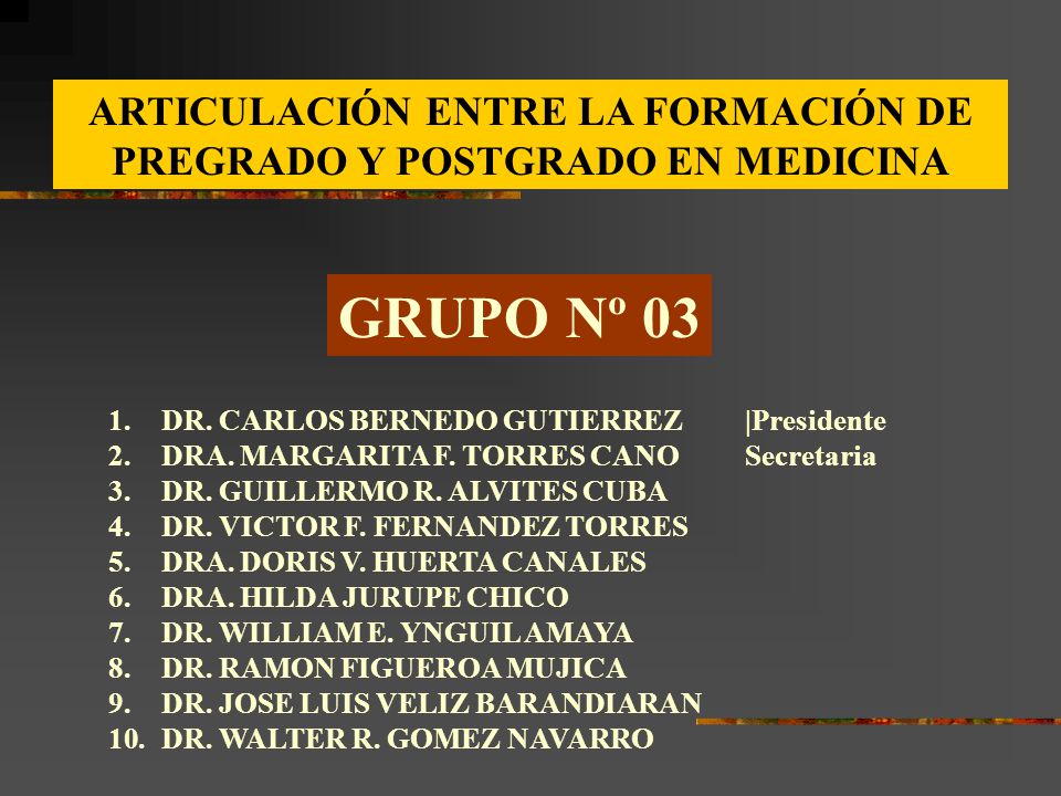 ARTICULACIÓN ENTRE LA FORMACIÓN DE PREGRADO Y POSTGRADO EN MEDICINA