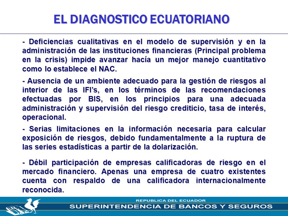 EL DIAGNOSTICO ECUATORIANO