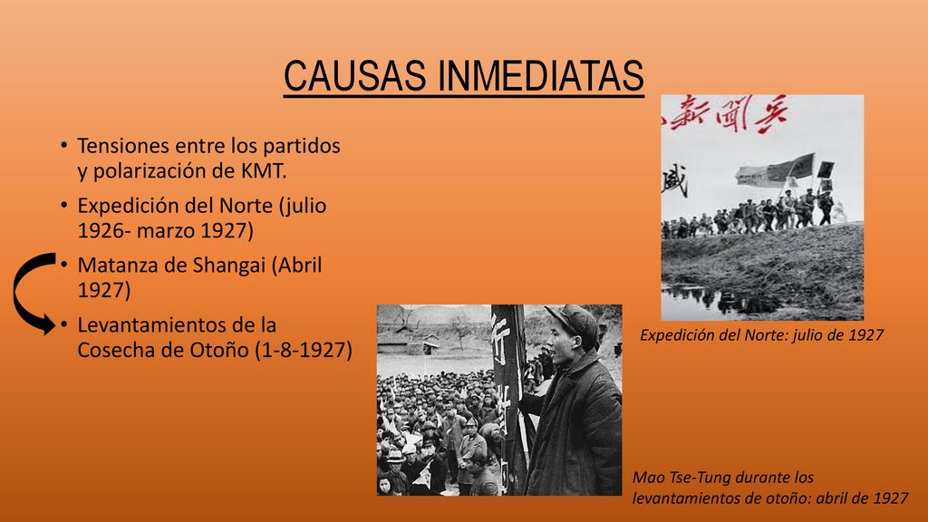 CAUSAS INMEDIATAS Tensiones entre los partidos y polarización de KMT.
