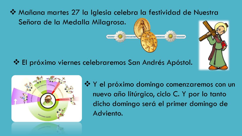 Mañana martes 27 la Iglesia celebra la festividad de Nuestra Señora de la Medalla Milagrosa.