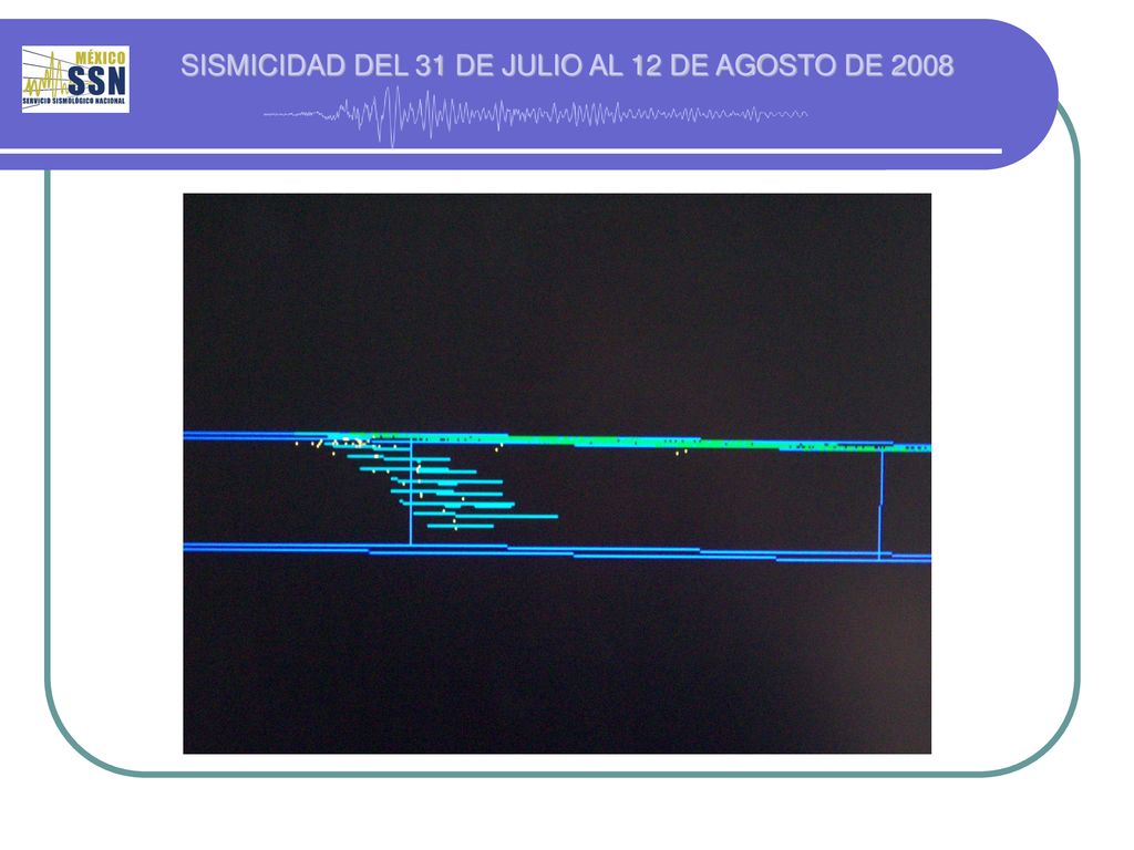 SISMICIDAD DEL 31 DE JULIO AL 12 DE AGOSTO DE 2008
