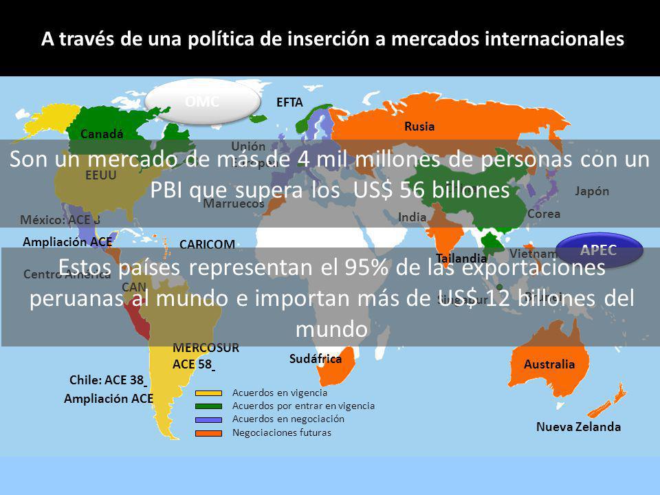 A través de una política de inserción a mercados internacionales