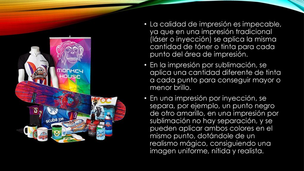 La calidad de impresión es impecable, ya que en una impresión tradicional (láser o inyección) se aplica la misma cantidad de tóner o tinta para cada punto del área de impresión.