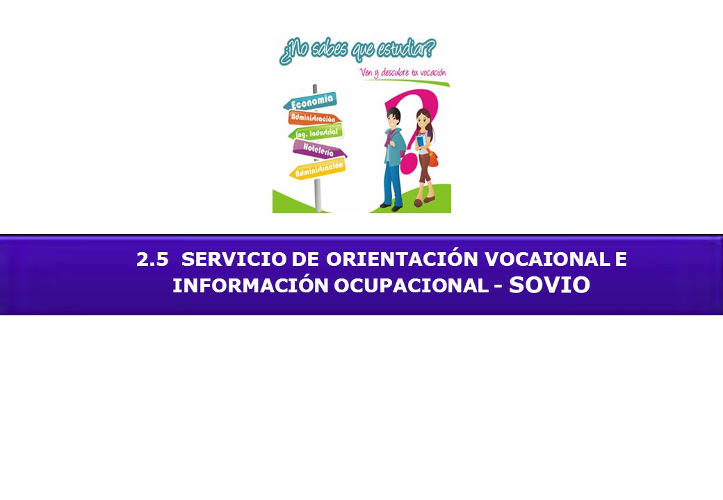 2.5 SERVICIO DE ORIENTACIÓN VOCAIONAL E INFORMACIÓN OCUPACIONAL - SOVIO