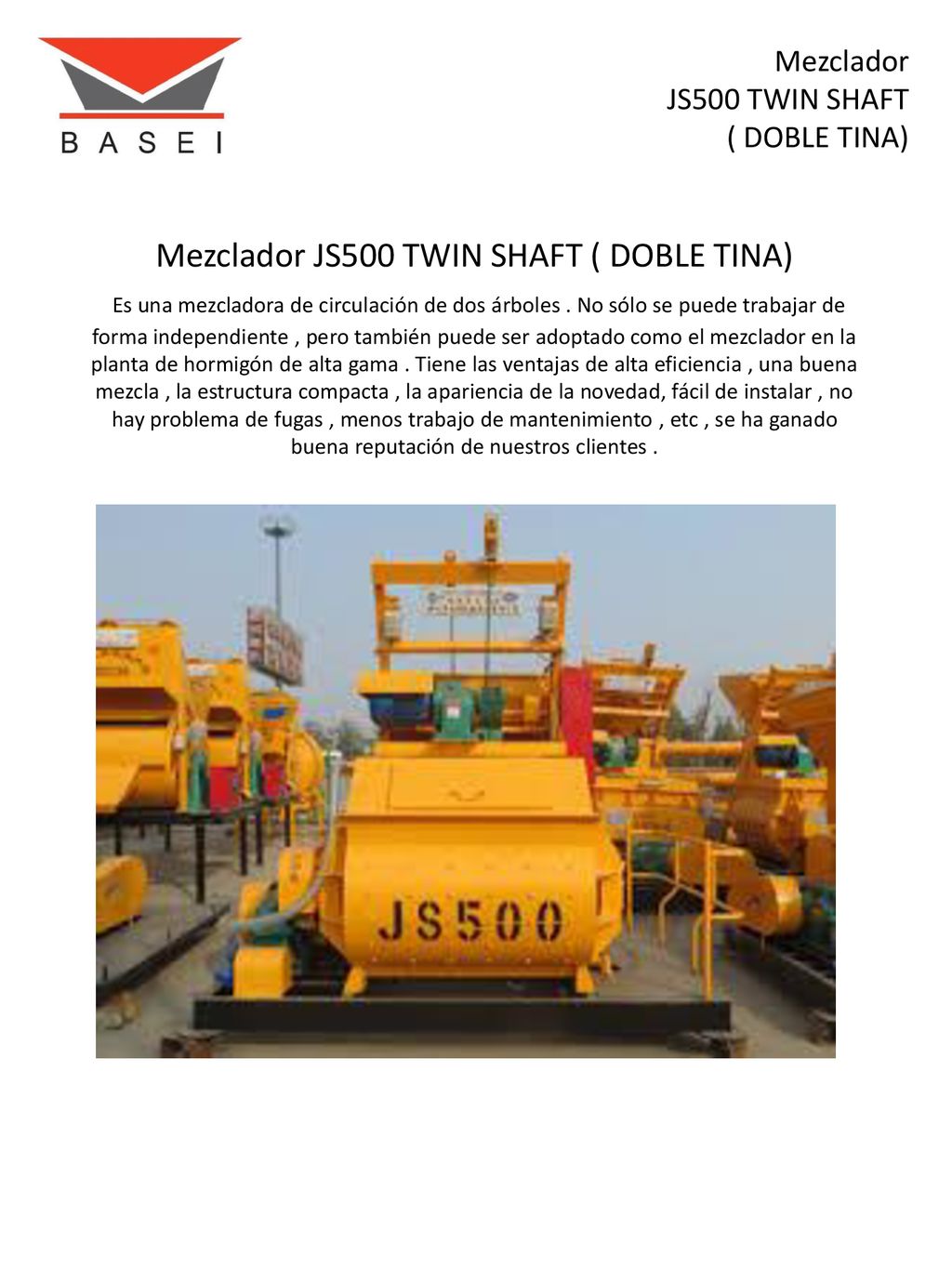 Mezclador JS500 TWIN SHAFT. ( DOBLE TINA) Mezclador JS500 TWIN SHAFT ( DOBLE TINA)
