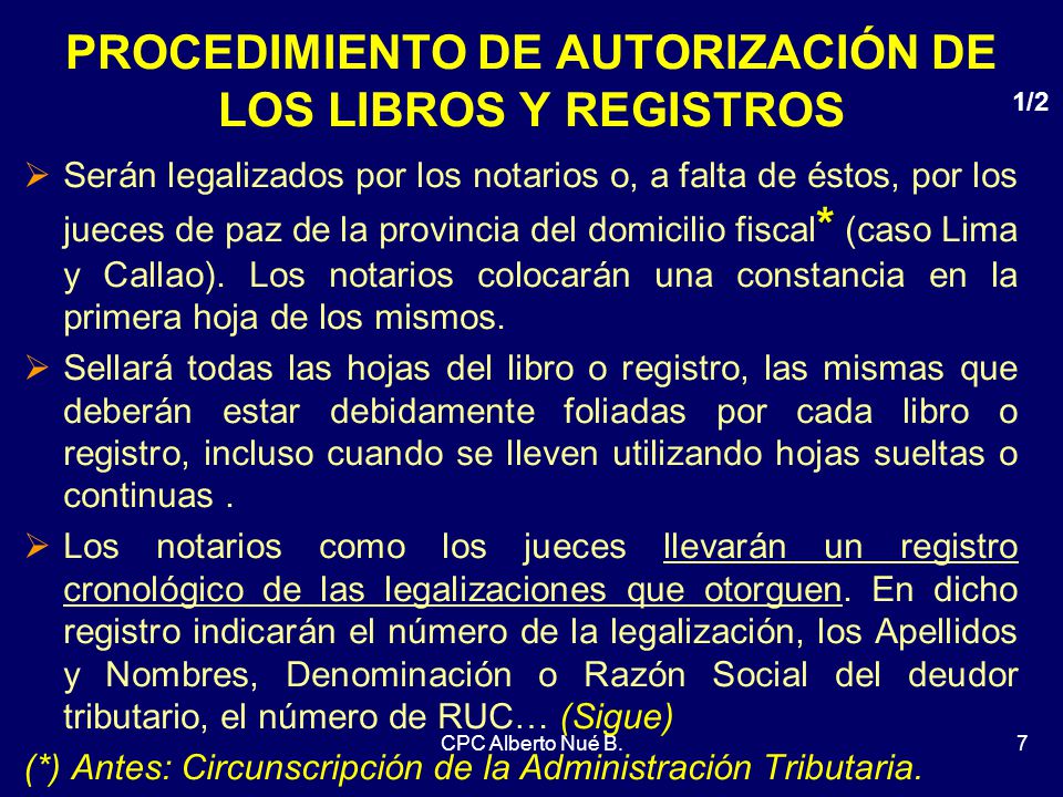 PROCEDIMIENTO DE AUTORIZACIÓN DE LOS LIBROS Y REGISTROS