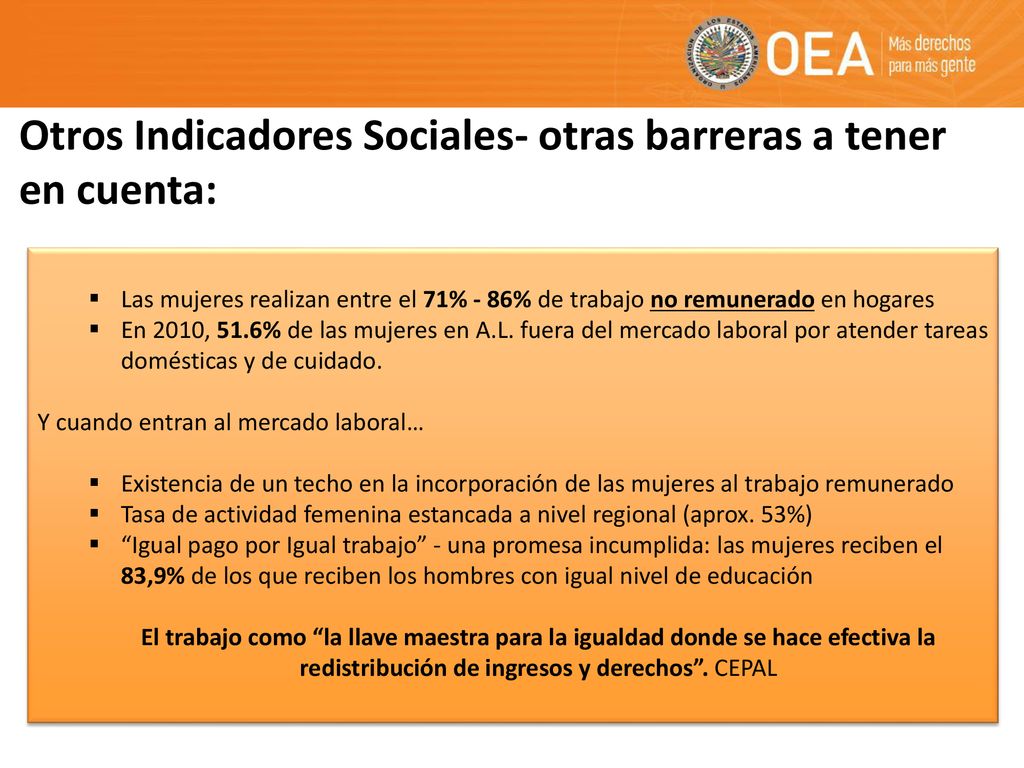 Otros Indicadores Sociales- otras barreras a tener en cuenta: