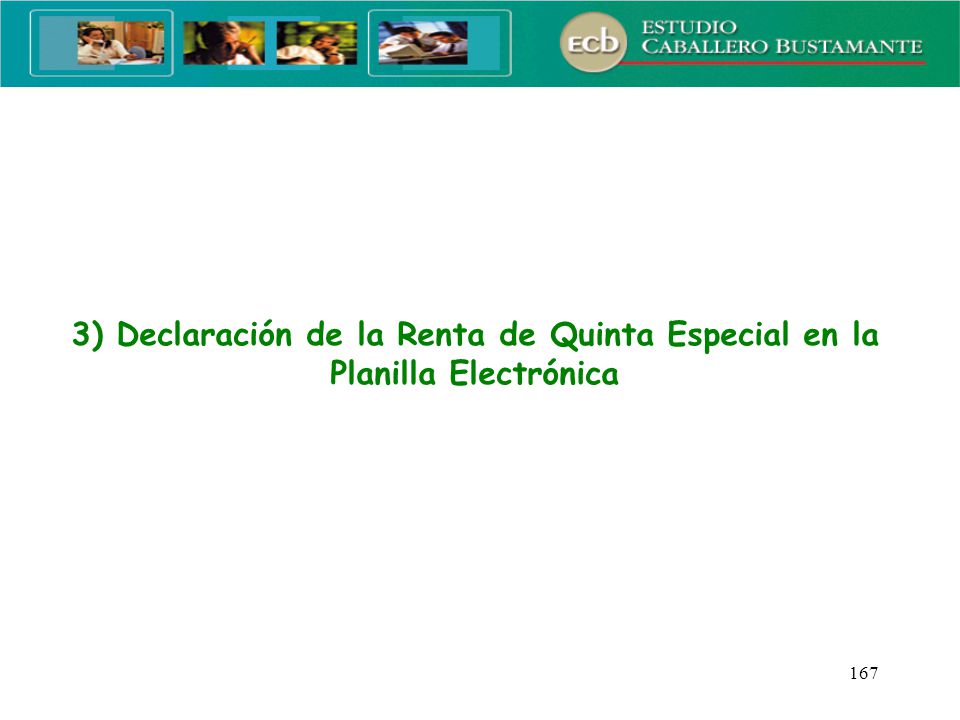 3) Declaración de la Renta de Quinta Especial en la Planilla Electrónica