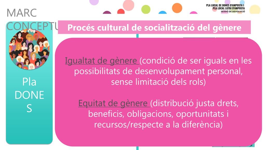 MARC CONCEPTUAL Pla DONES Procés cultural de socialització del gènere