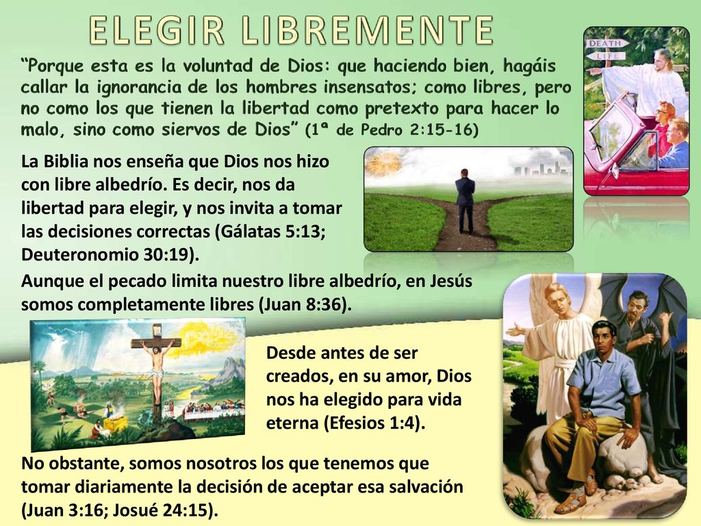 La Biblia nos enseña que Dios nos hizo con libre albedrío