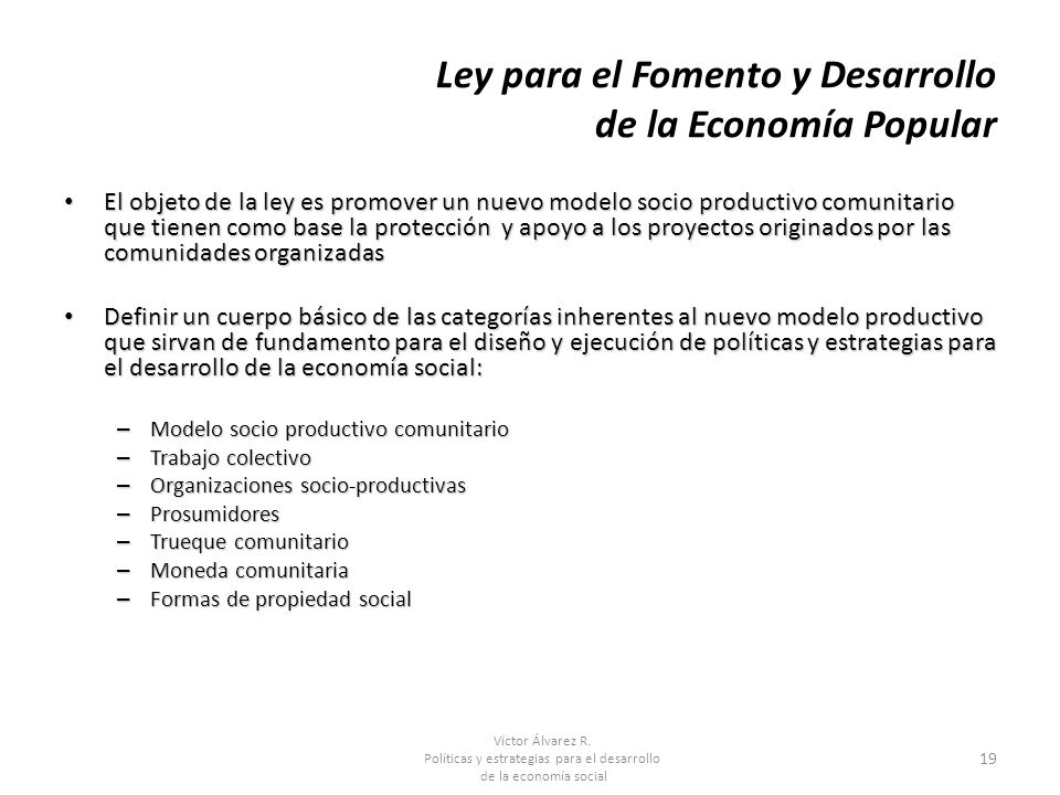 Ley para el Fomento y Desarrollo de la Economía Popular