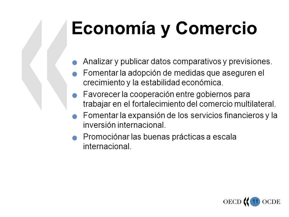 Economía y Comercio Analizar y publicar datos comparativos y previsiones.