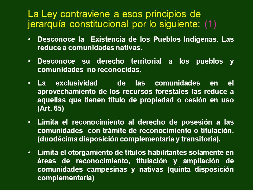 La Ley contraviene a esos principios de jerarquía constitucional por lo siguiente: (1)