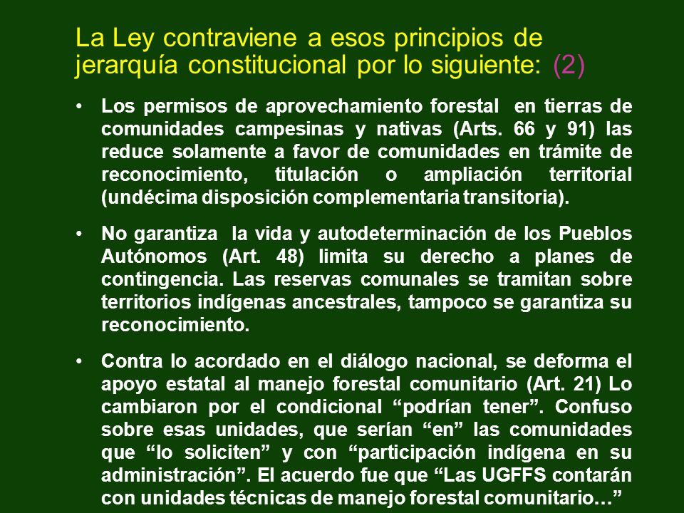 La Ley contraviene a esos principios de jerarquía constitucional por lo siguiente: (2)