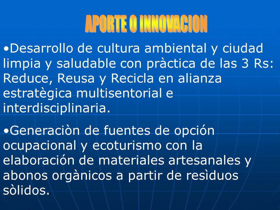 APORTE O INNOVACION