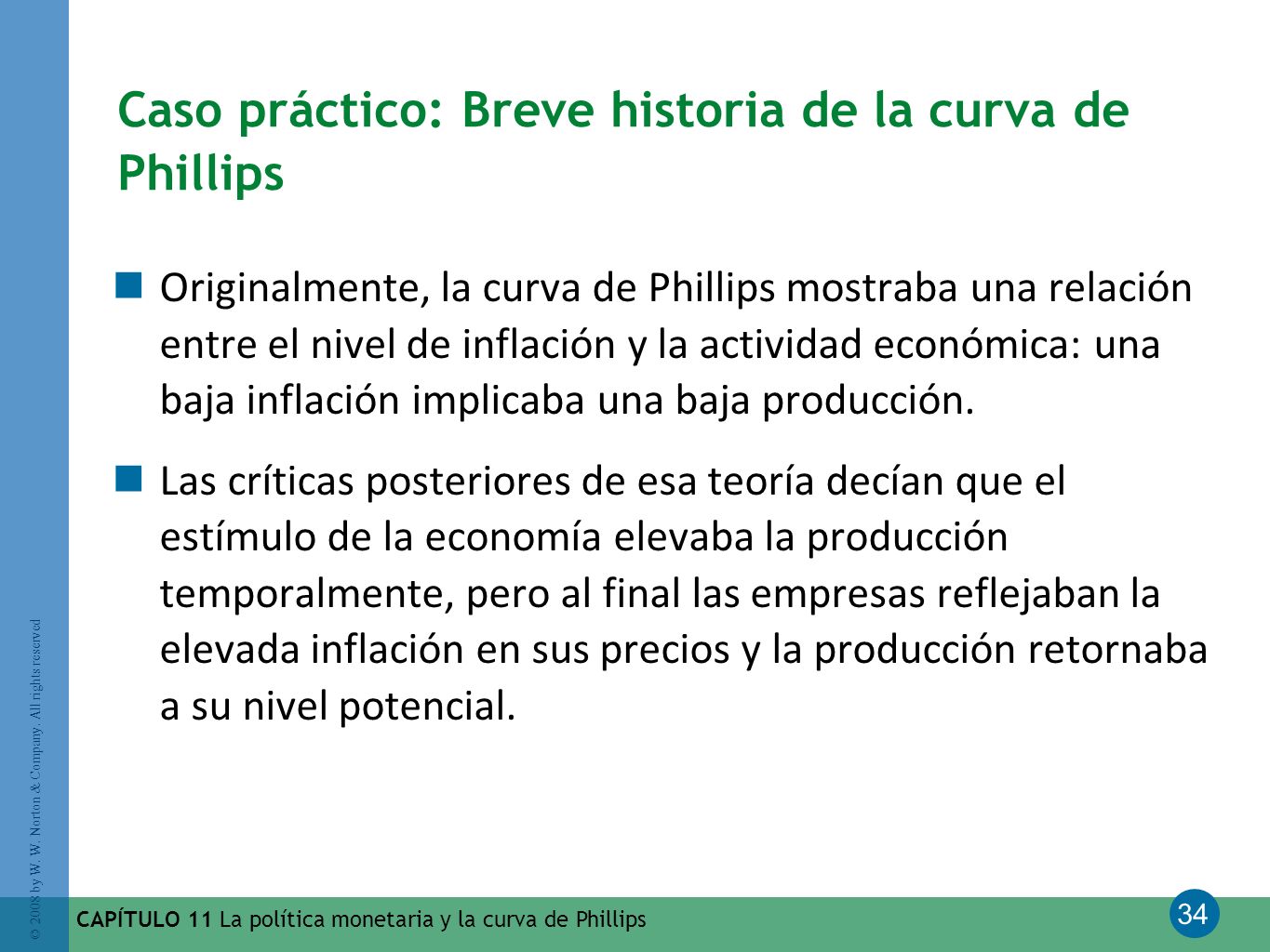 Caso práctico: Breve historia de la curva de Phillips