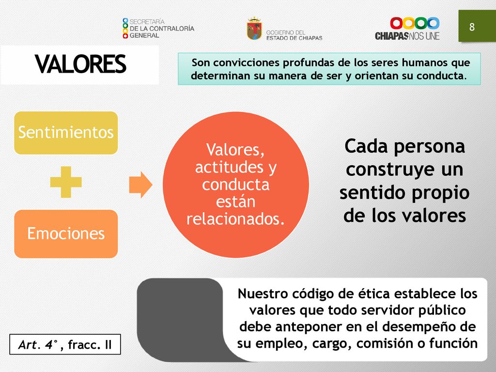 Cada persona construye un sentido propio de los valores