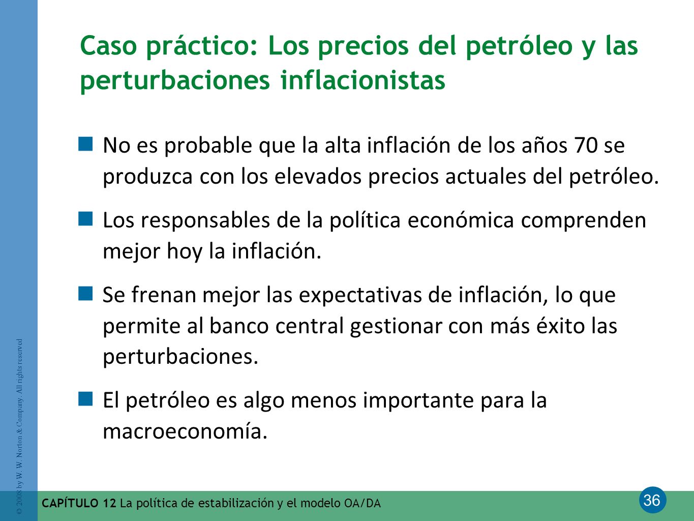 Caso práctico: Los precios del petróleo y las perturbaciones inflacionistas