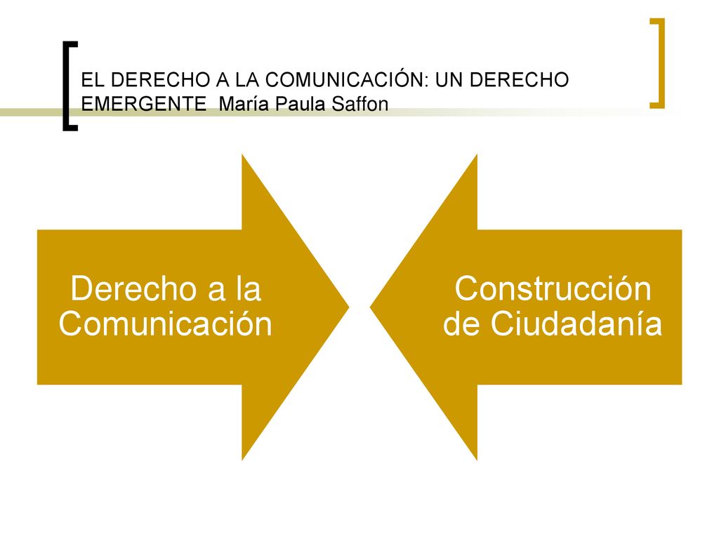 EL DERECHO A LA COMUNICACIÓN: UN DERECHO EMERGENTE María Paula Saffon