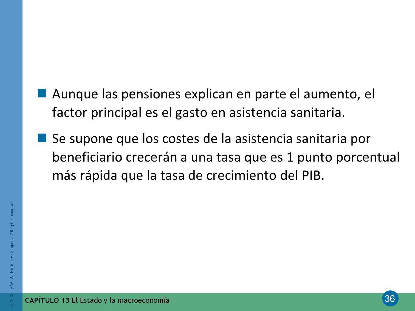 Aunque las pensiones explican en parte el aumento, el factor principal es el gasto en asistencia sanitaria.