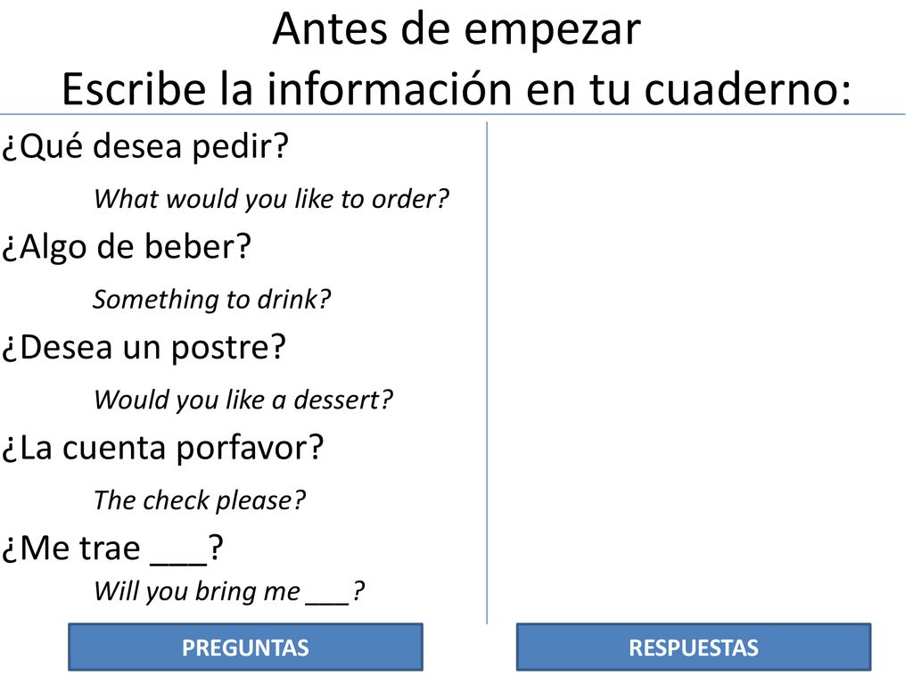 Antes de empezar Escribe la información en tu cuaderno: