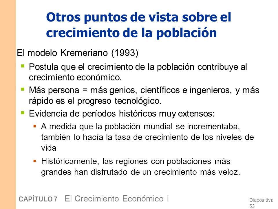 Otros puntos de vista sobre el crecimiento de la población