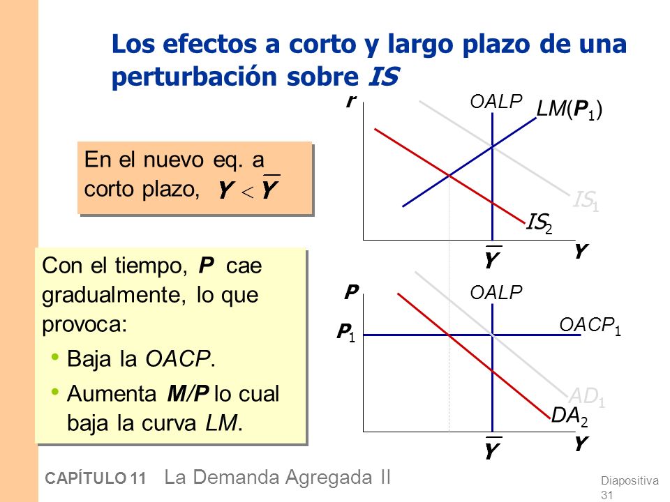 Los efectos a corto y largo plazo de una perturbación sobre IS