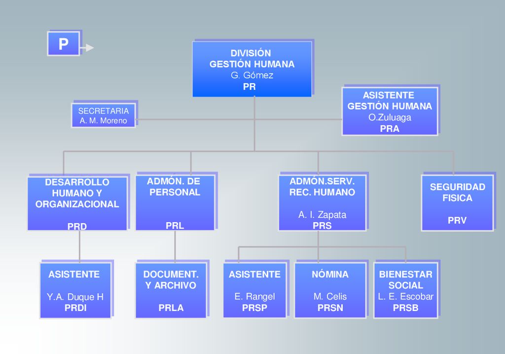 P PR DIVISIÓN GESTIÓN HUMANA G. Gómez PR ASISTENTE GESTIÓN HUMANA
