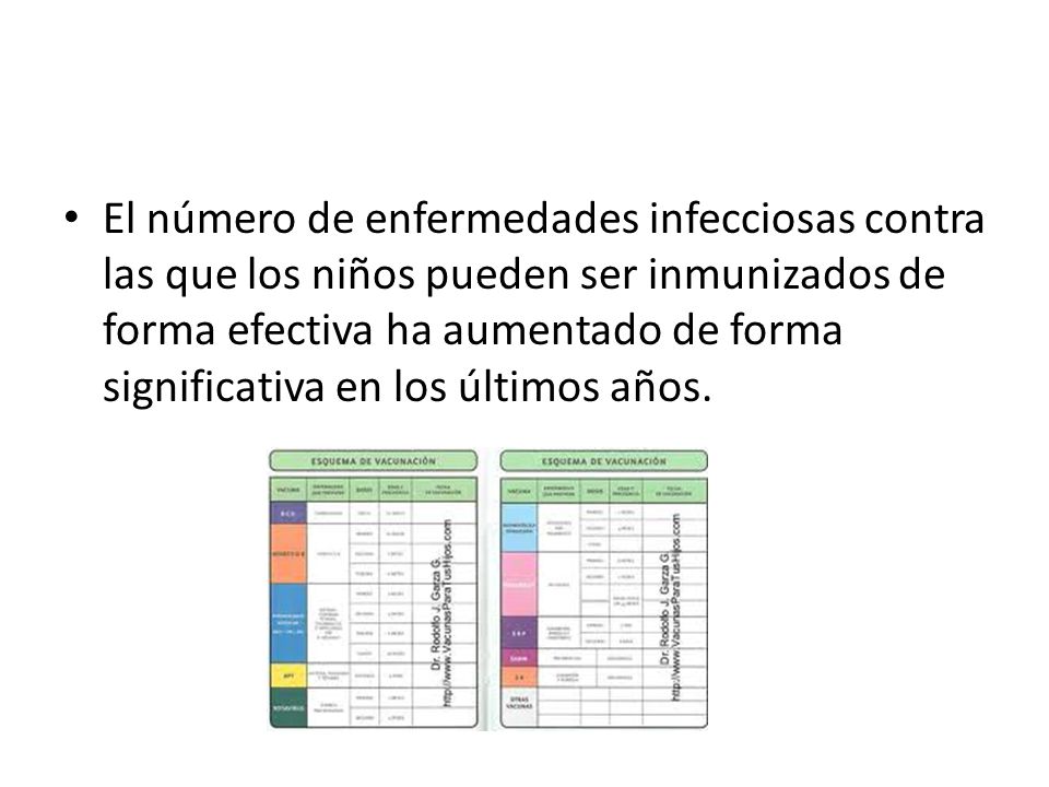 El número de enfermedades infecciosas contra las que los niños pueden ser inmunizados de forma efectiva ha aumentado de forma significativa en los últimos años.
