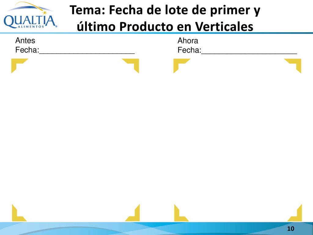 Tema: Fecha de lote de primer y último Producto en Verticales
