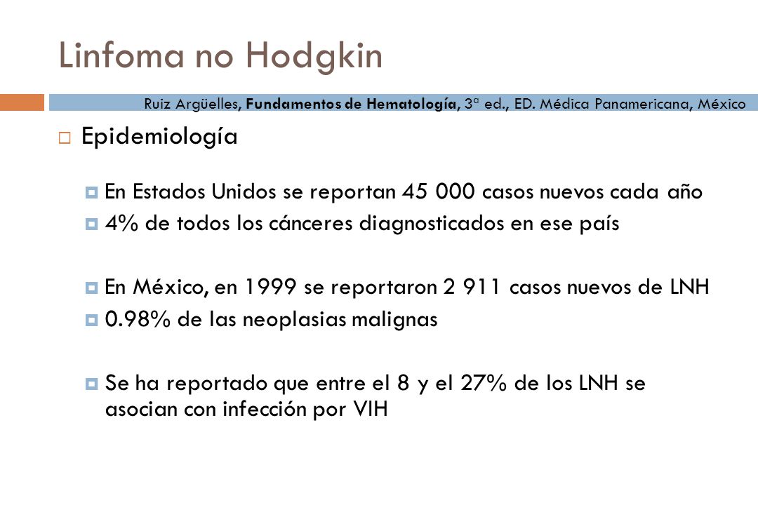 Linfoma no Hodgkin Epidemiología