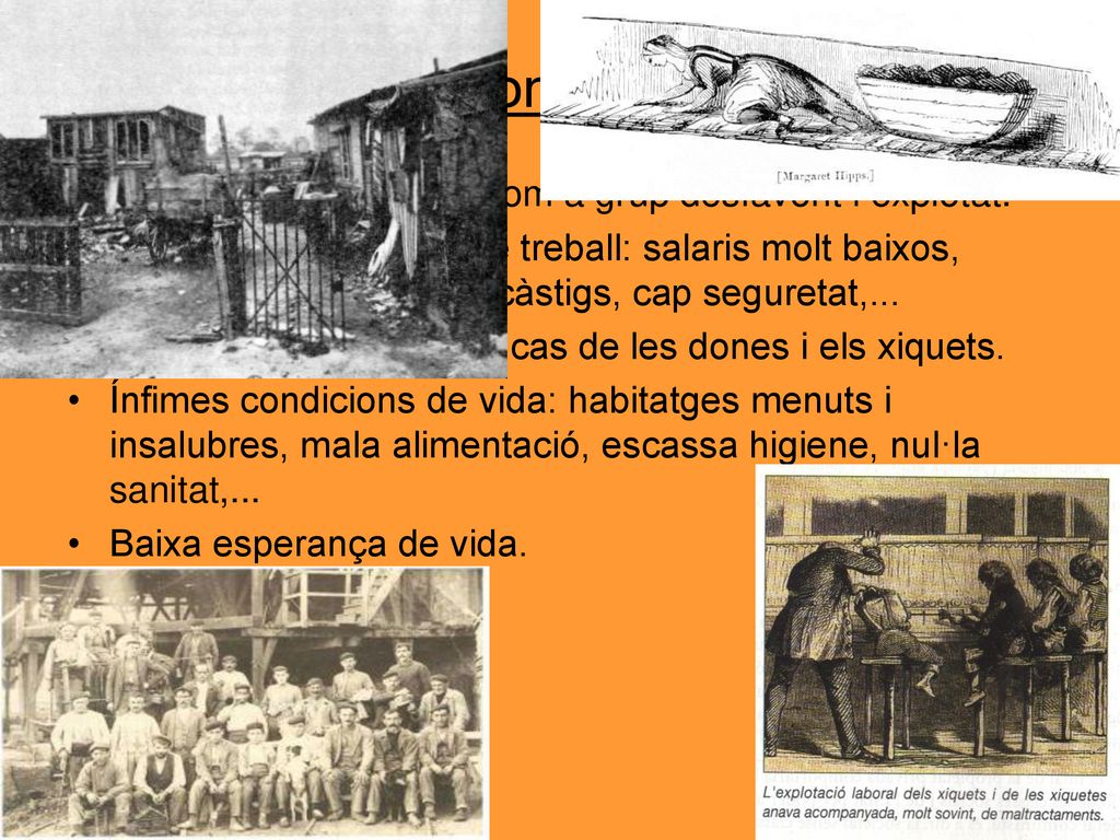 5.4.- La condició obrera. Els obrers o proletaris com a grup desfavorit i explotat.