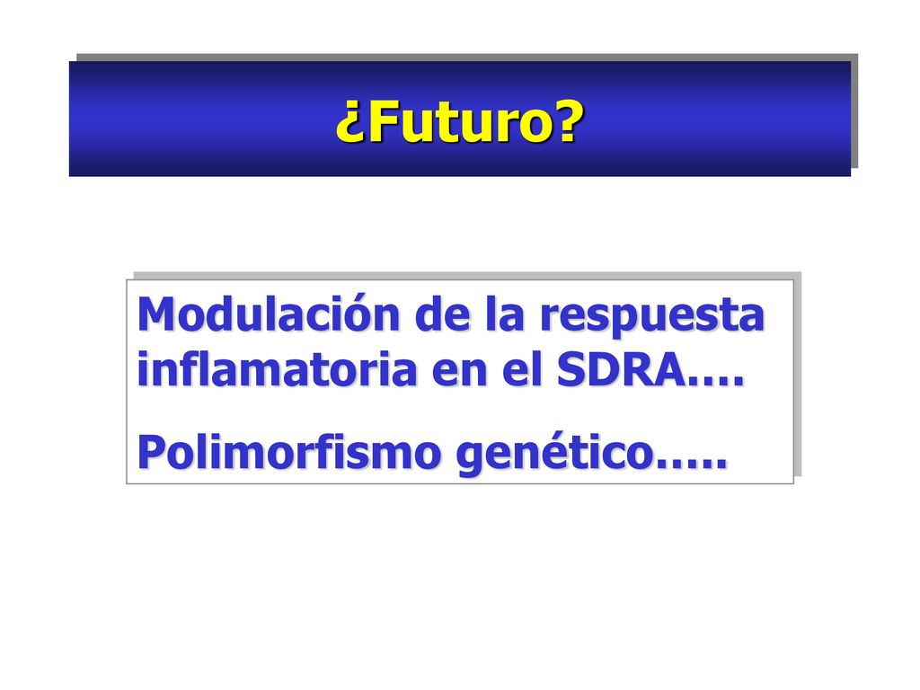 ¿Futuro Modulación de la respuesta inflamatoria en el SDRA….