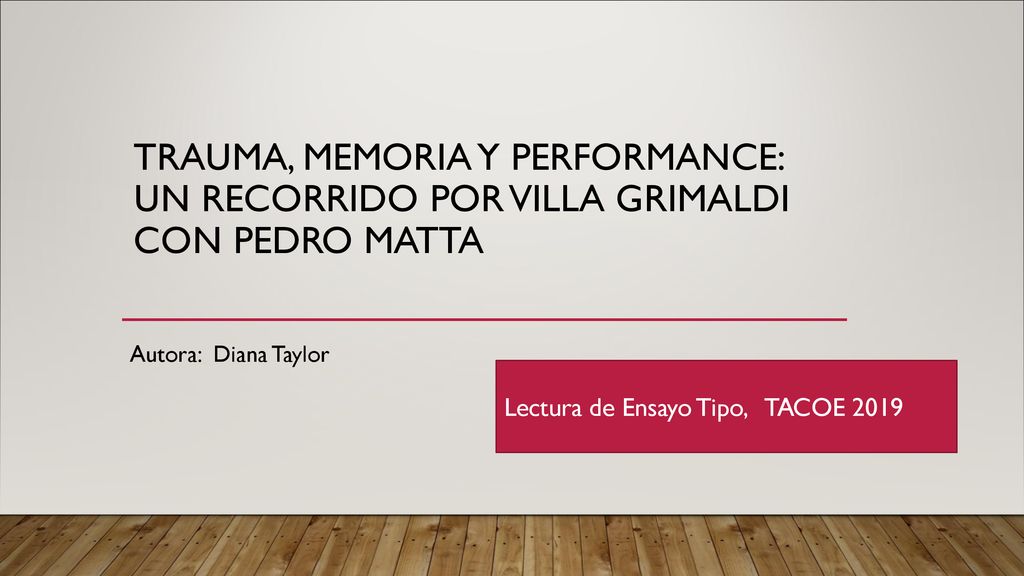 Trauma, memoria y performance: un recorrido por villa grimaldi con pedro Matta