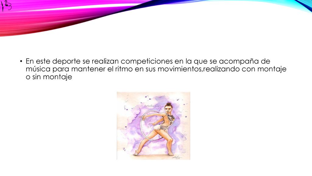 En este deporte se realizan competiciones en la que se acompaña de música para mantener el ritmo en sus movimientos,realizando con montaje o sin montaje