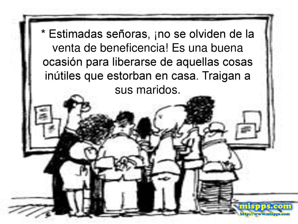 Estimadas señoras, ¡no se olviden de la venta de beneficencia