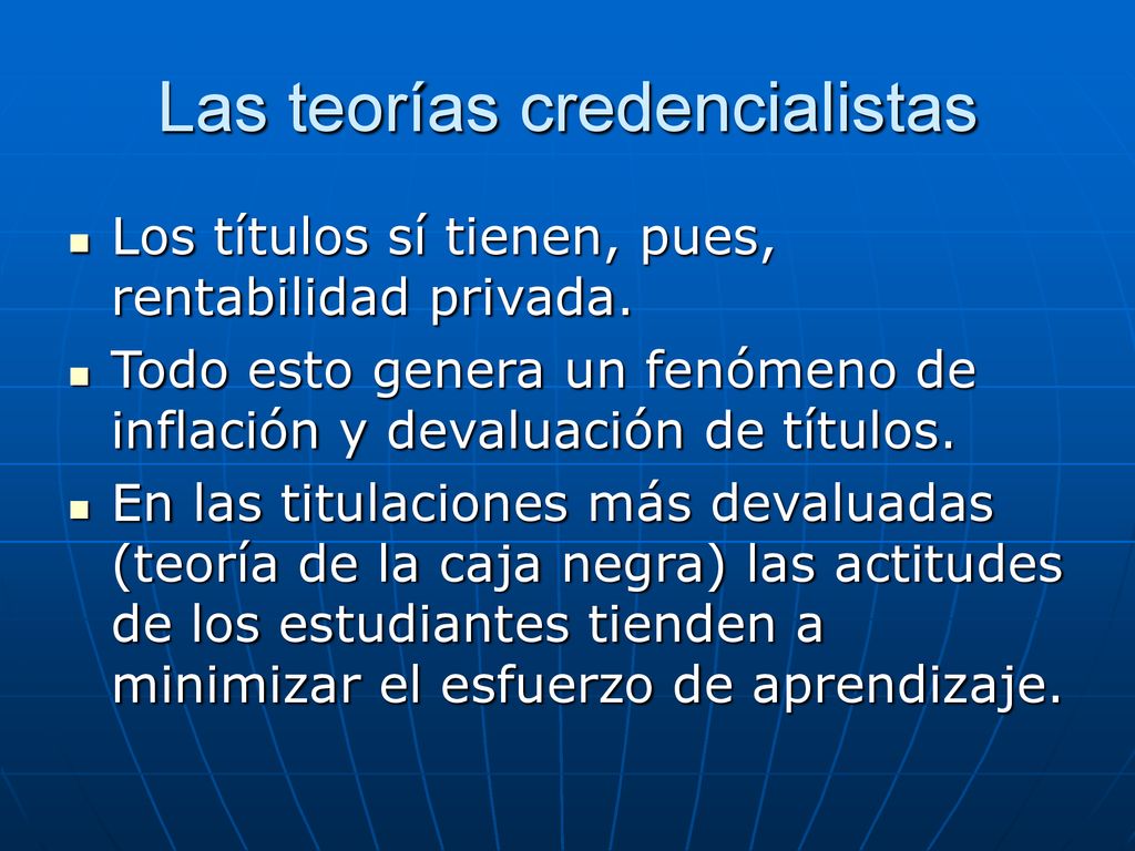 Las teorías credencialistas