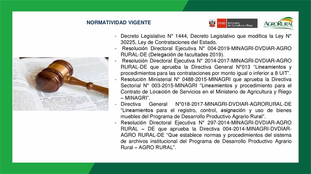 NORMATIVIDAD VIGENTE Decreto Legislativo N° 1444, Decreto Legislativo que modifica la Ley N° 30225, Ley de Contrataciones del Estado.