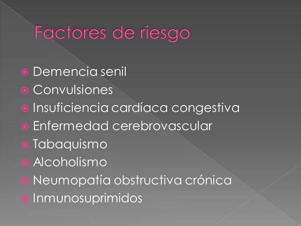 Factores de riesgo Demencia senil Convulsiones