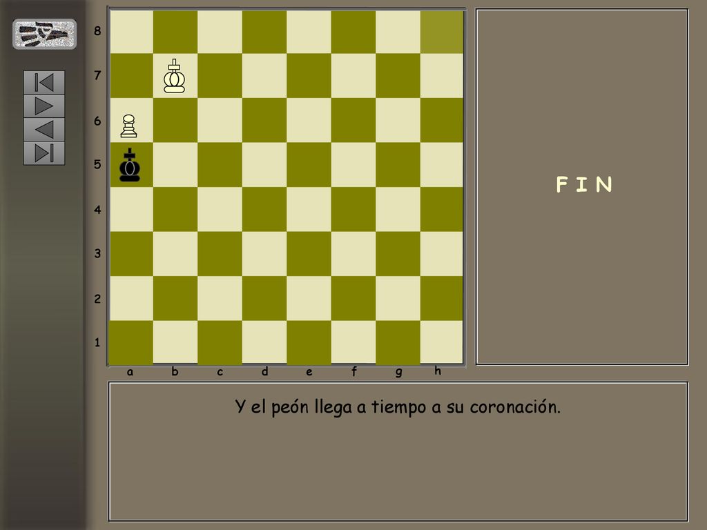 Y el peón llega a tiempo a su coronación.