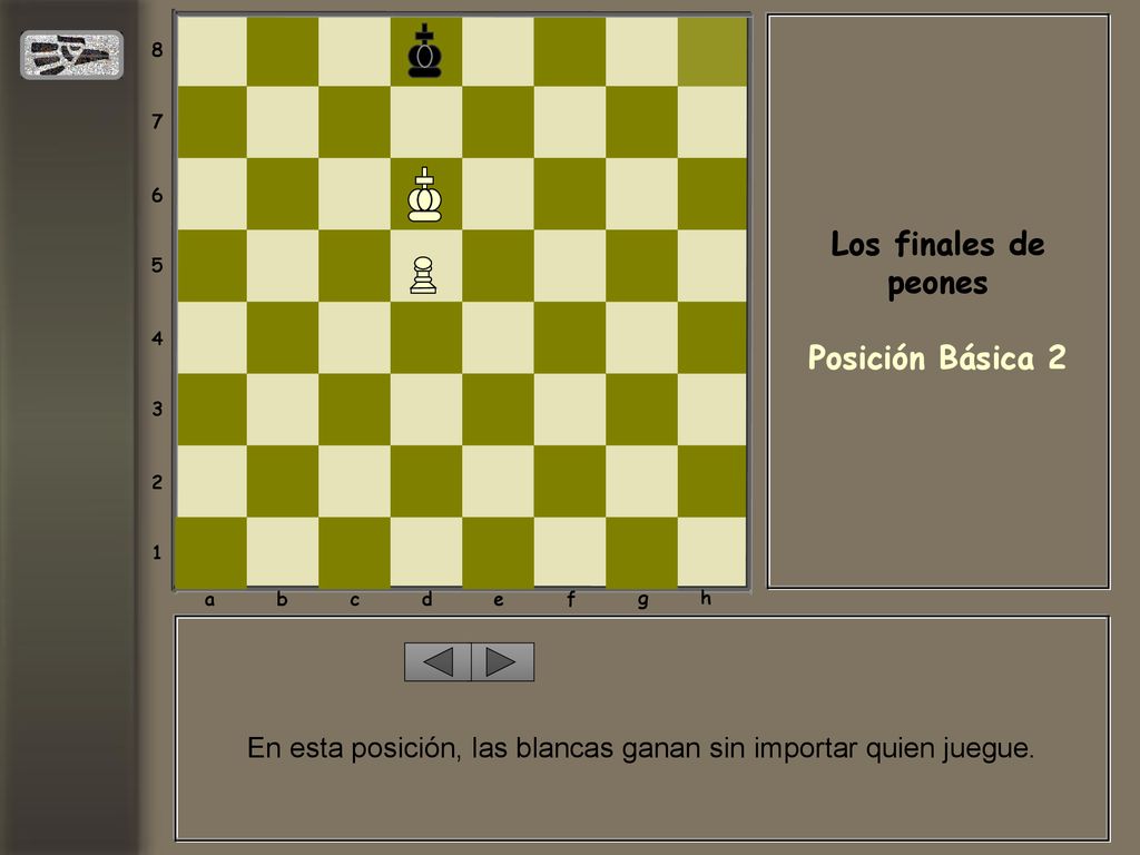 En esta posición, las blancas ganan sin importar quien juegue.