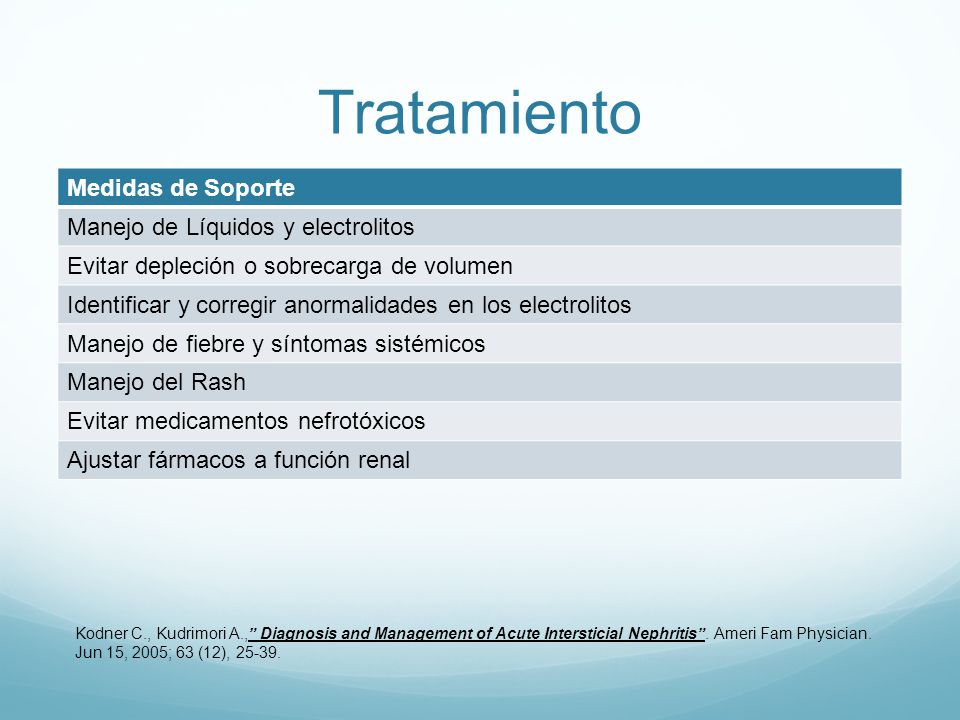 Tratamiento Medidas de Soporte Manejo de Líquidos y electrolitos