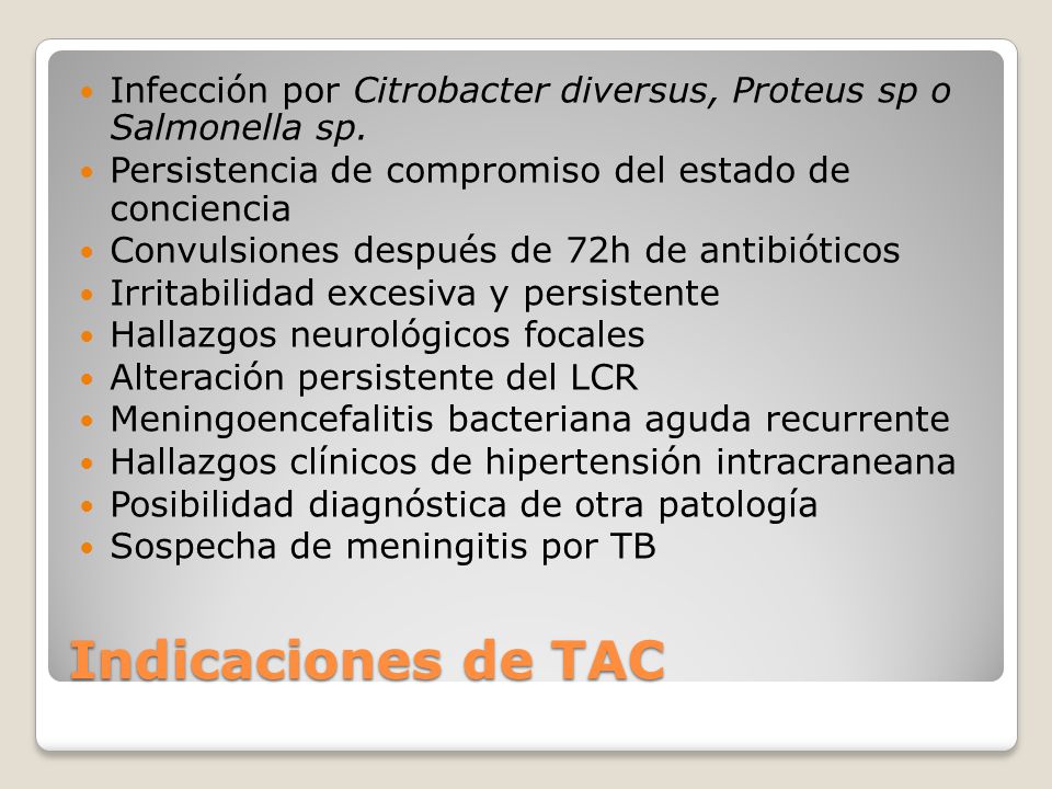 Infección por Citrobacter diversus, Proteus sp o Salmonella sp.