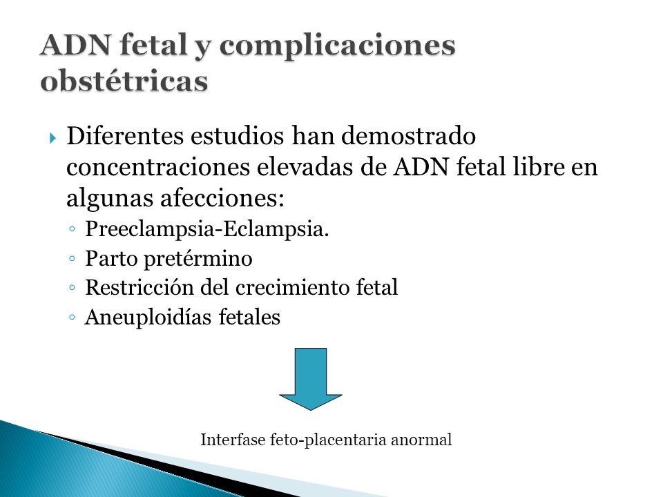 ADN fetal y complicaciones obstétricas