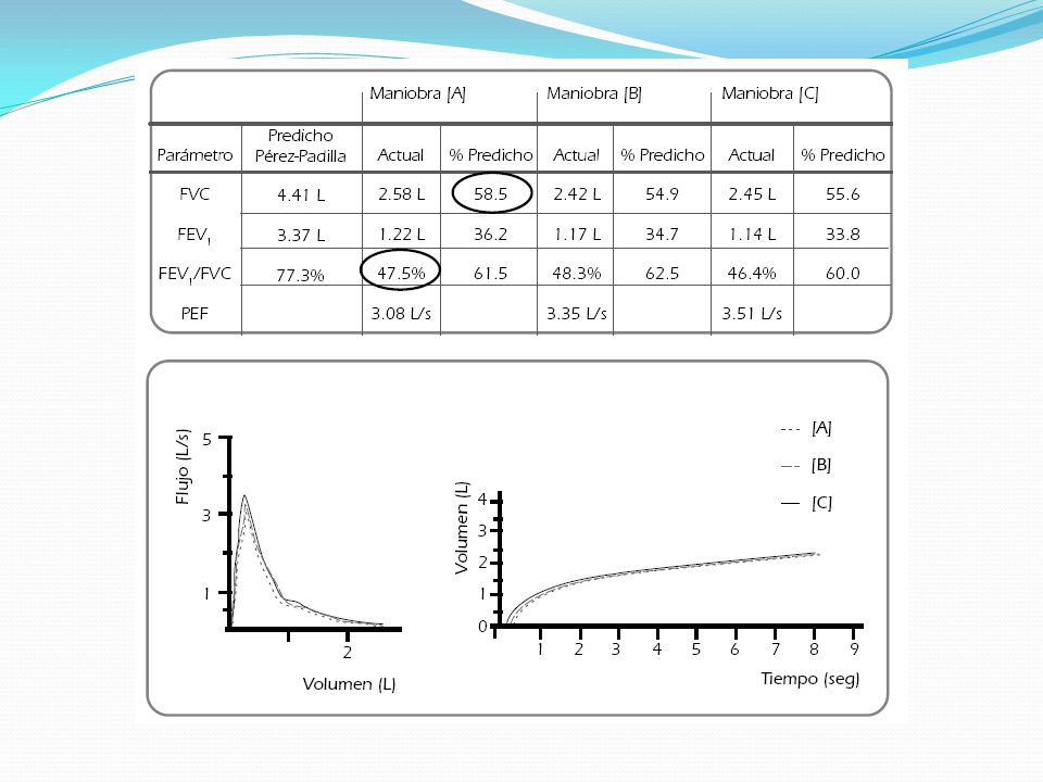 Espirometría de un varón de 66 años de edad, 1.76