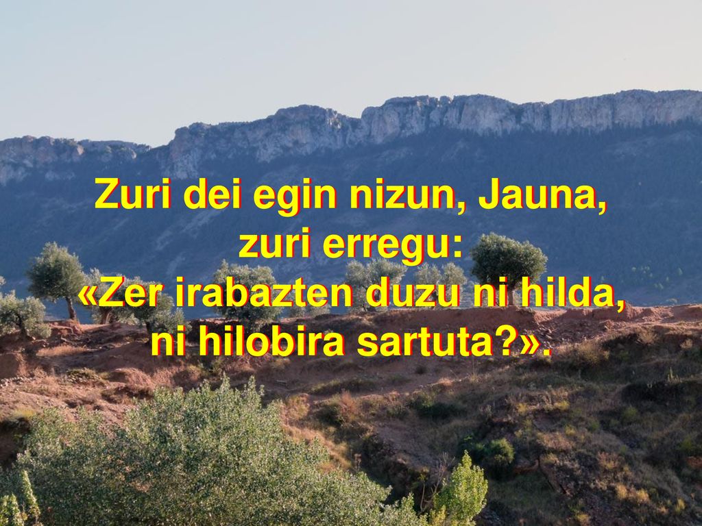 Zuri dei egin nizun, Jauna, «Zer irabazten duzu ni hilda,