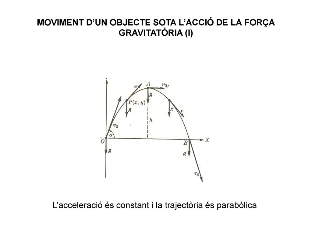 MOVIMENT D’UN OBJECTE SOTA L’ACCIÓ DE LA FORÇA GRAVITATÒRIA (I)