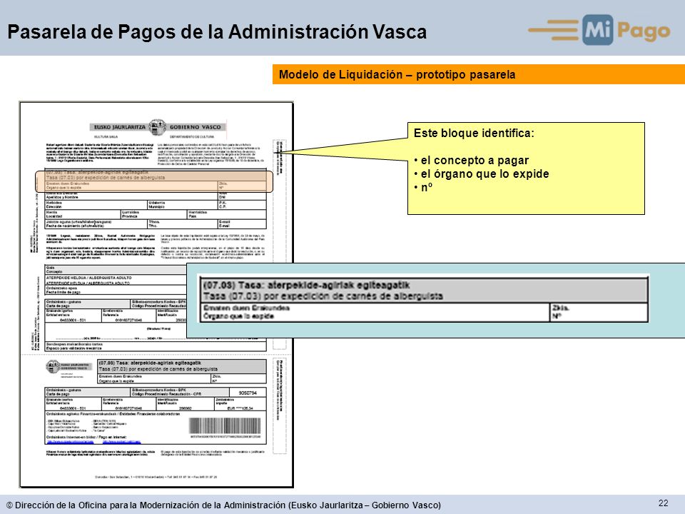 Modelo de Liquidación – prototipo pasarela