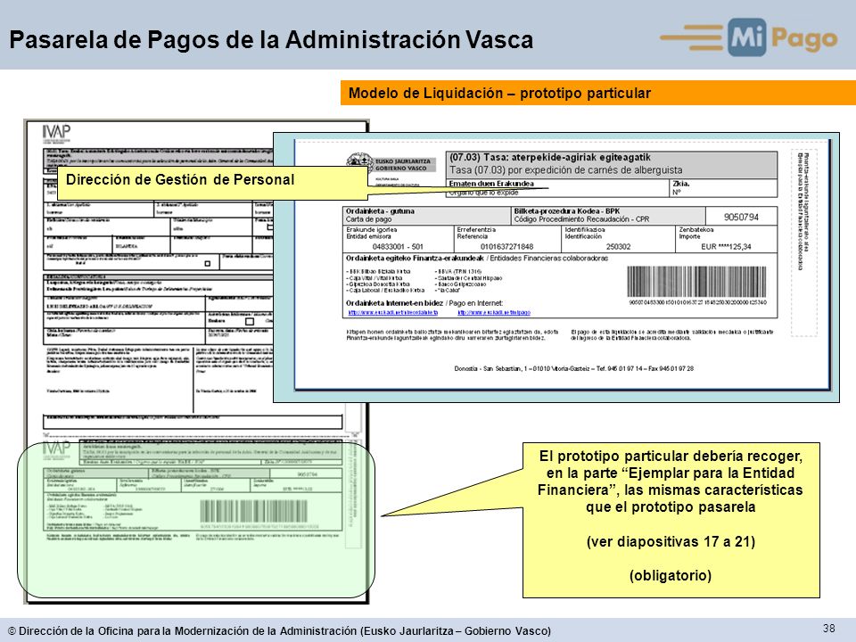 Modelo de Liquidación – prototipo particular