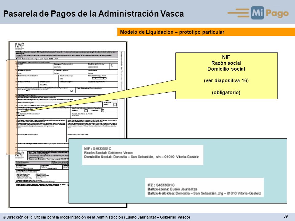 Modelo de Liquidación – prototipo particular